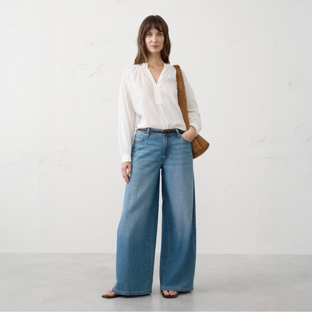 Banana Republic Wide Leg Mid Rise Baggy Jeans NWT 29/8